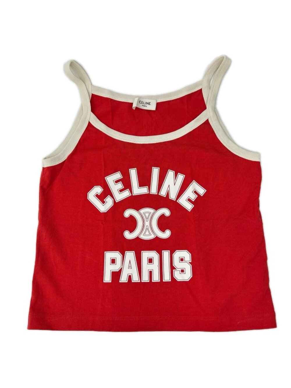 Celine Red Cotton Jersey Tank Top XS